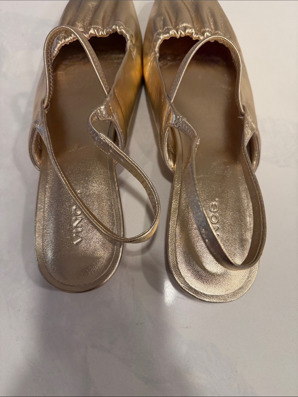 Vince Venice Women's Slingback Flats in Champagne Leather - Picture 6 of 7